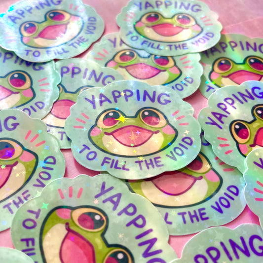 Fred the fairy frog “Yap” sticker