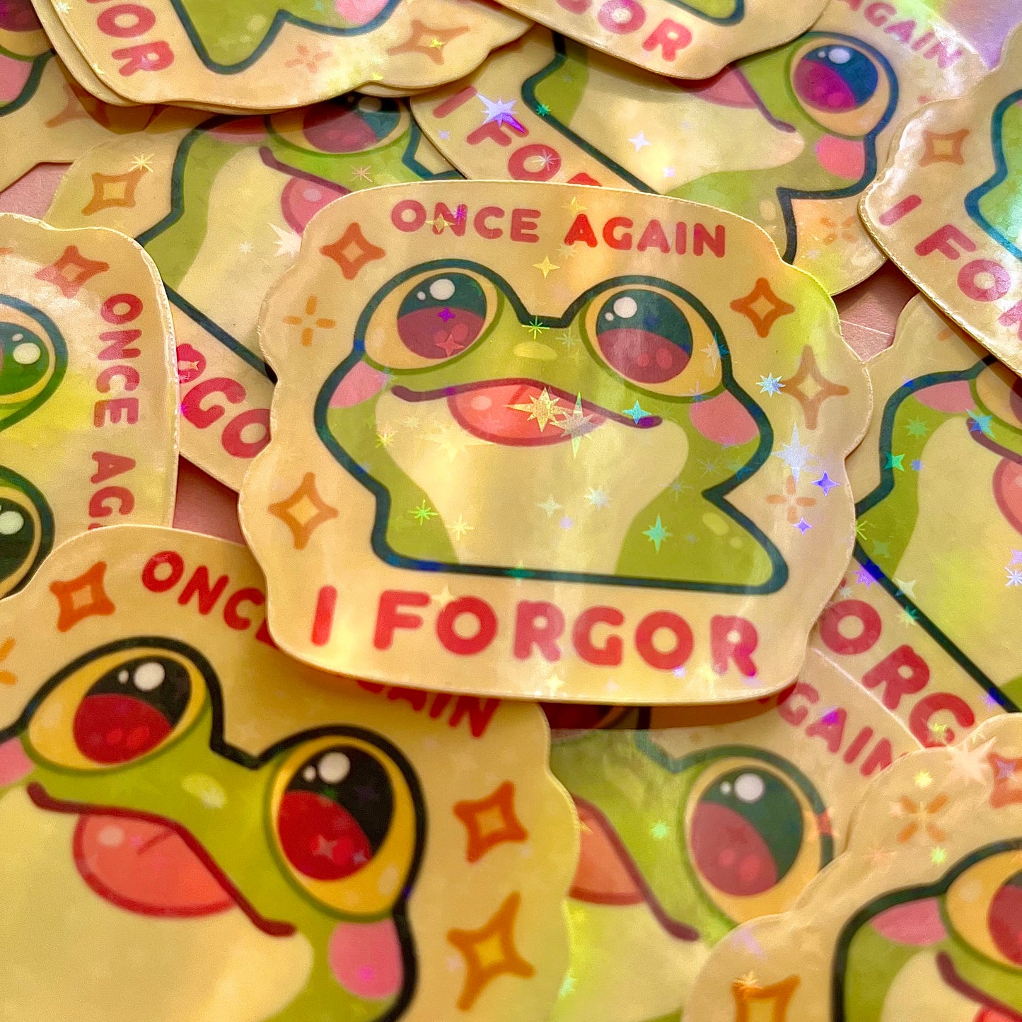 Fred the fairy frog “I forgor” sticker