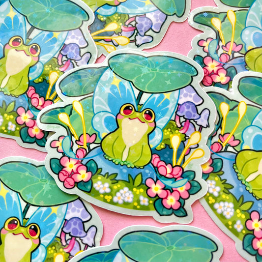 Fred the fairy frog sparkly sticker