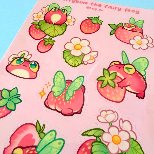 Berrybum the fairy frog sticker sheet