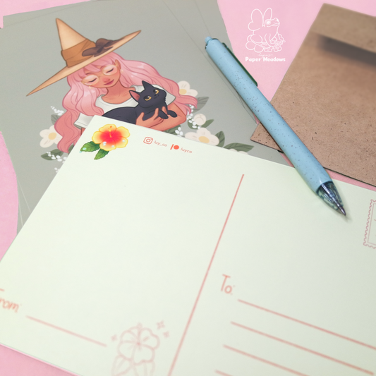 Modern Witch seidiger Postkartendruck