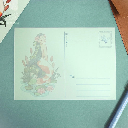Koi Meerjungfrau Postkarte Druck