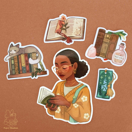 Book Cafe-Aufkleberset