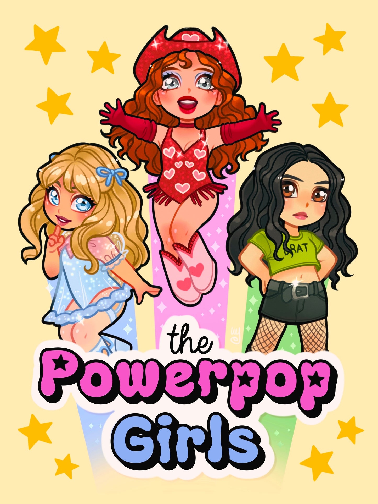 Powerpop Girls 8x10 art print