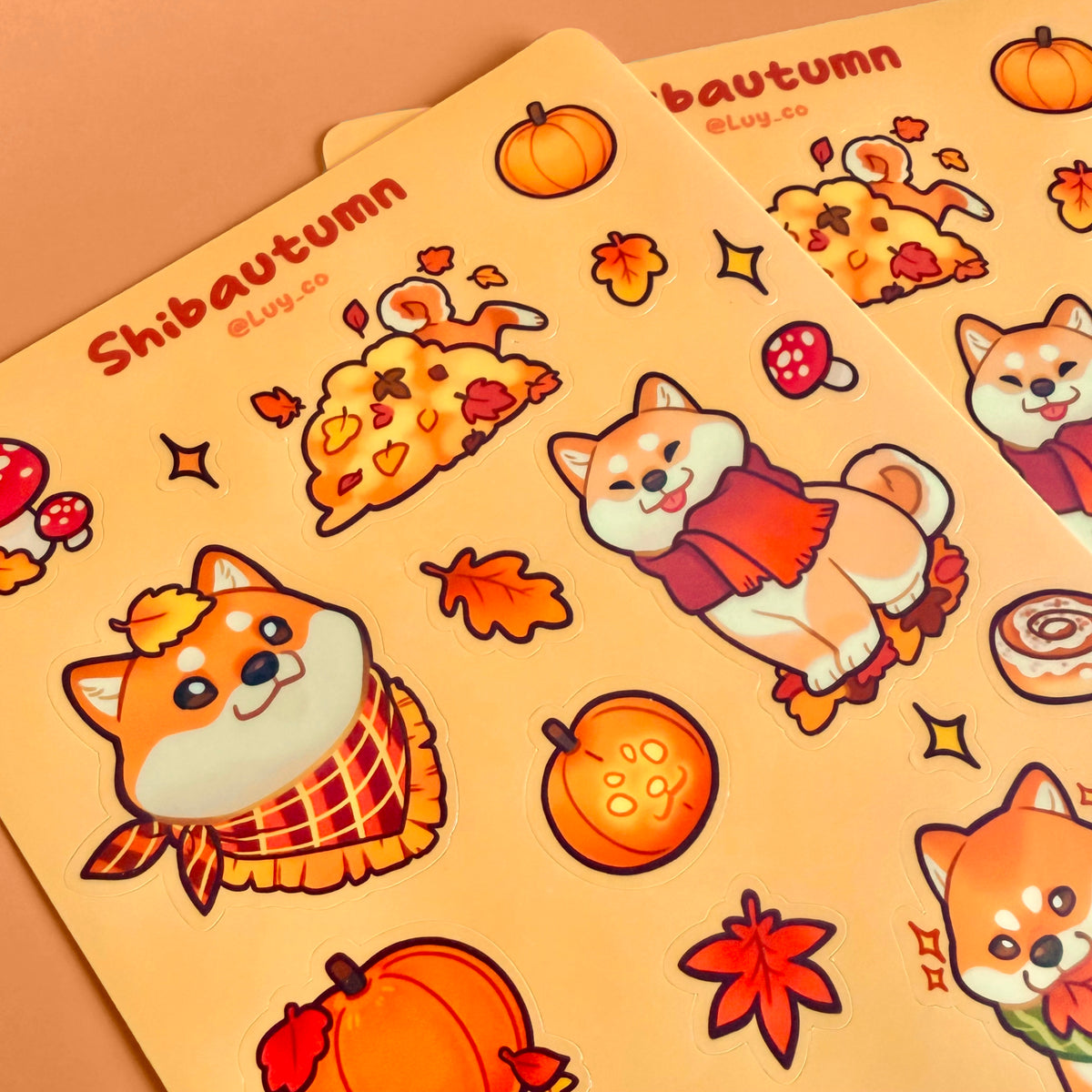 Shiba autumn sticker sheet