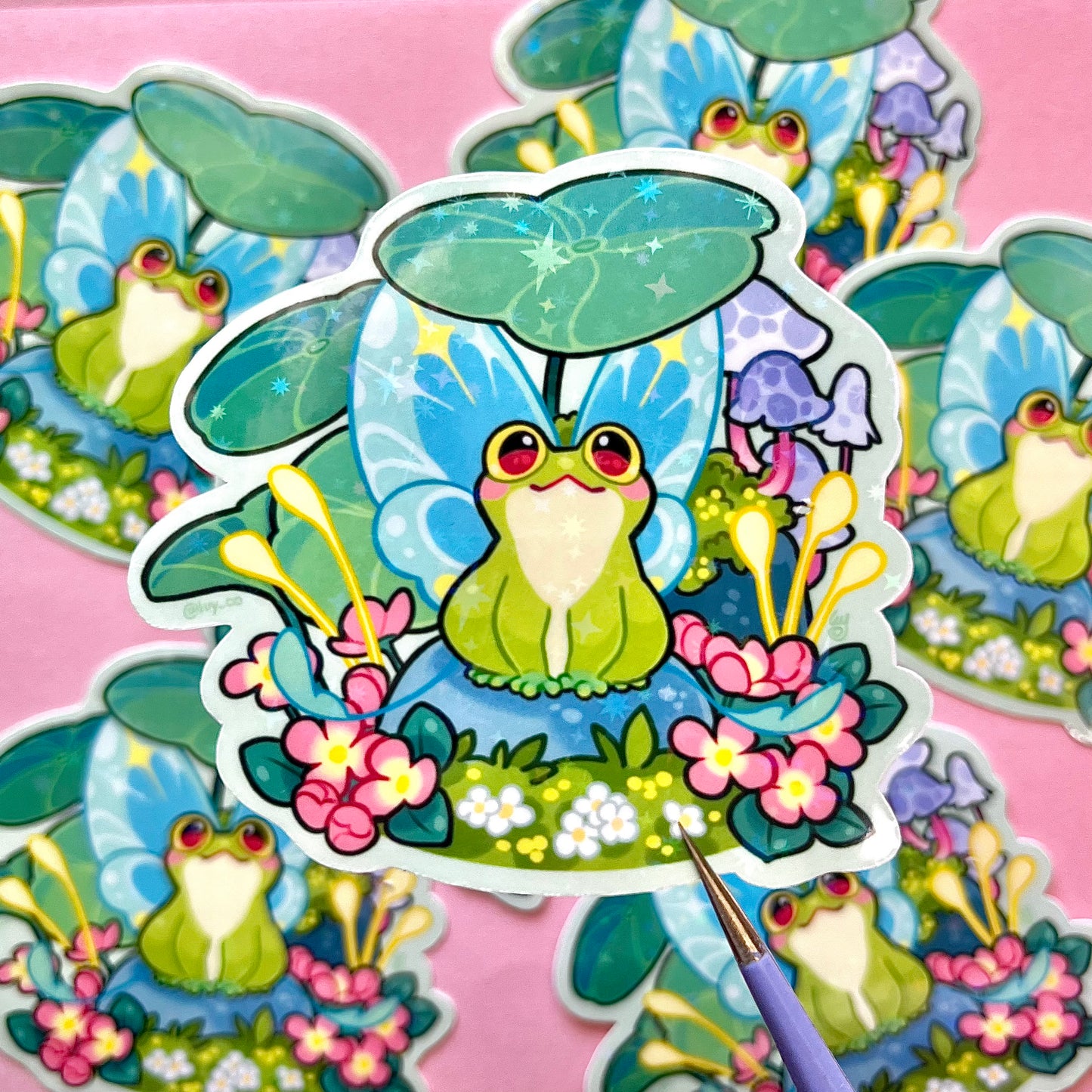 Fred the fairy frog sparkly sticker