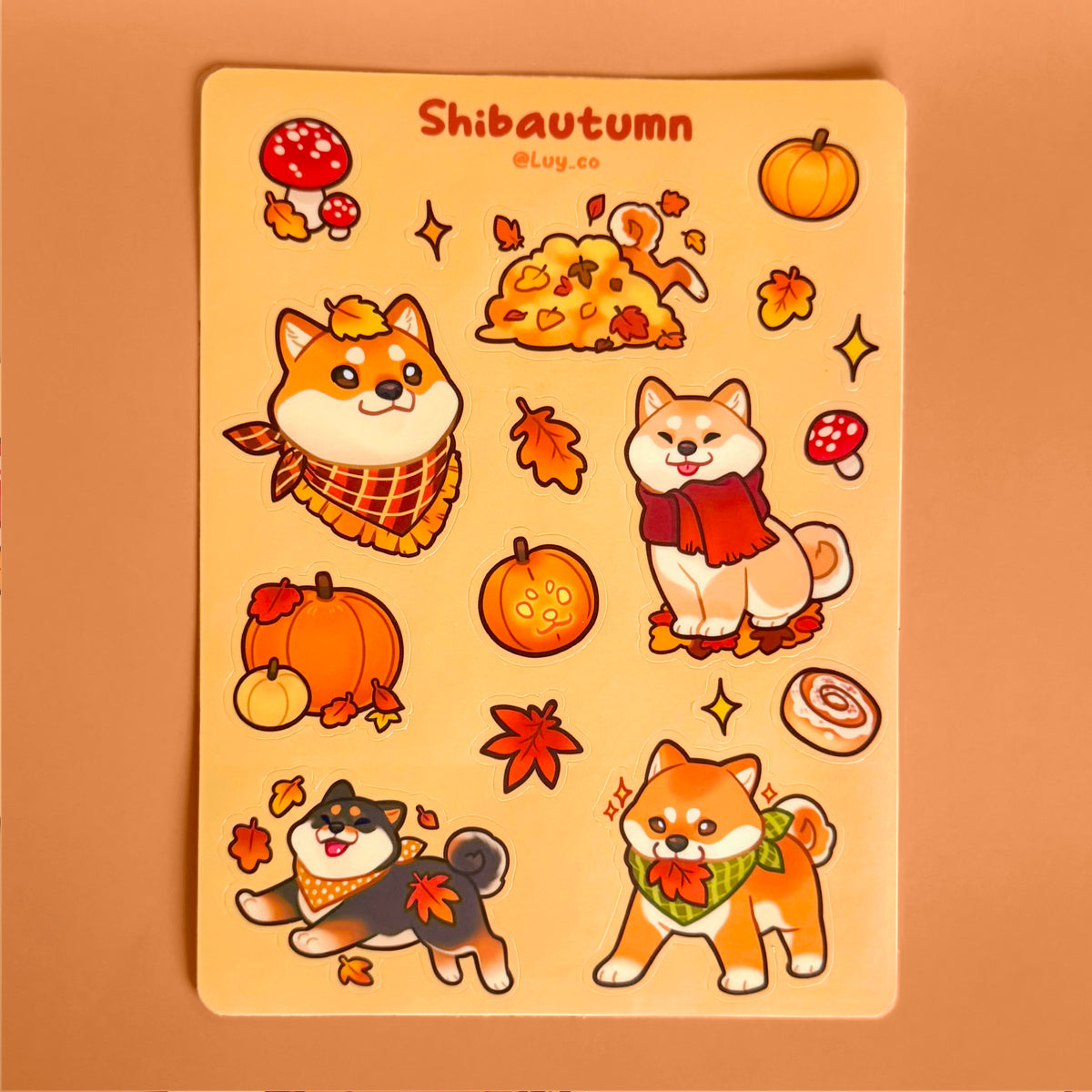Shiba autumn sticker sheet