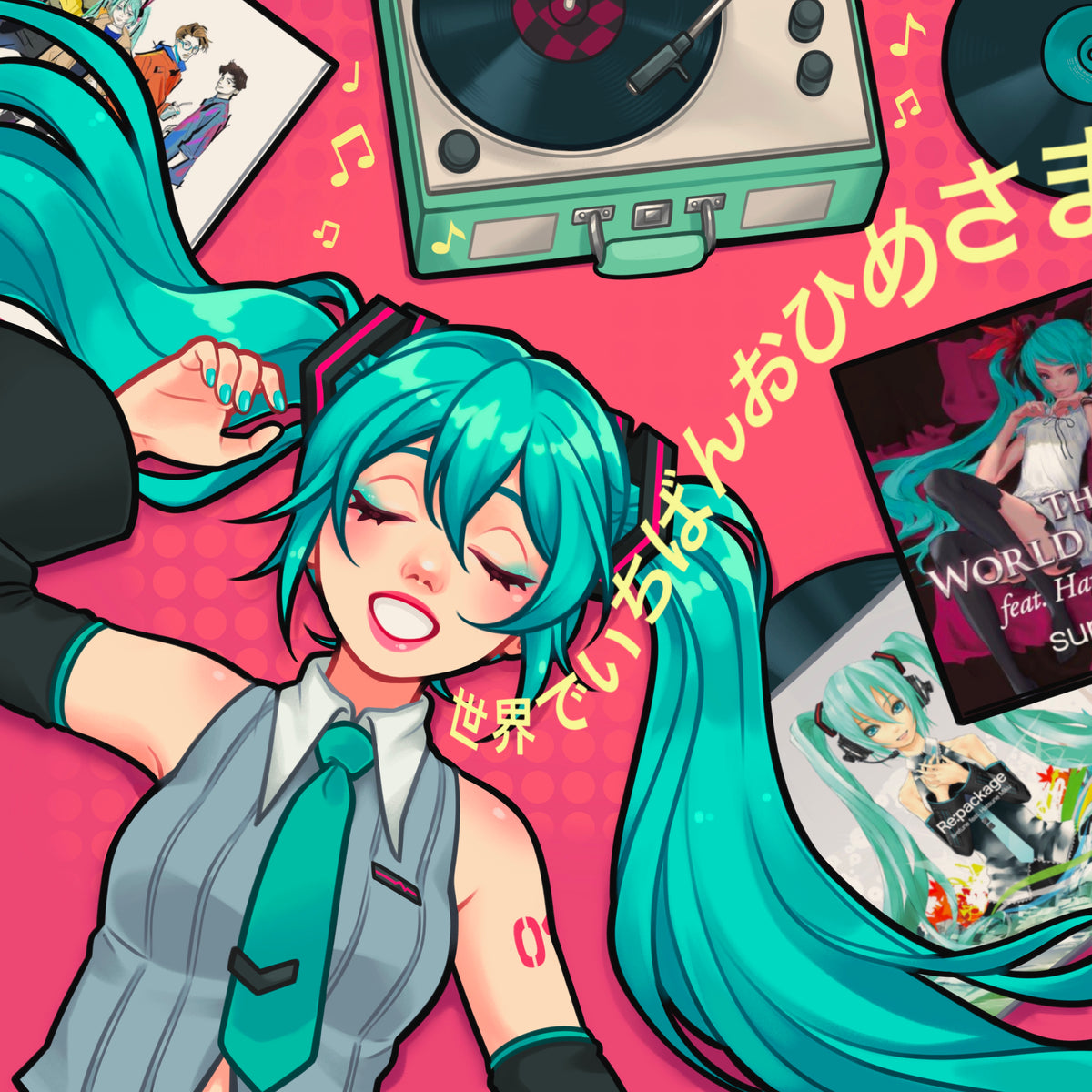 Miku mini square print
