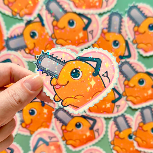 Pochita holographic sticker