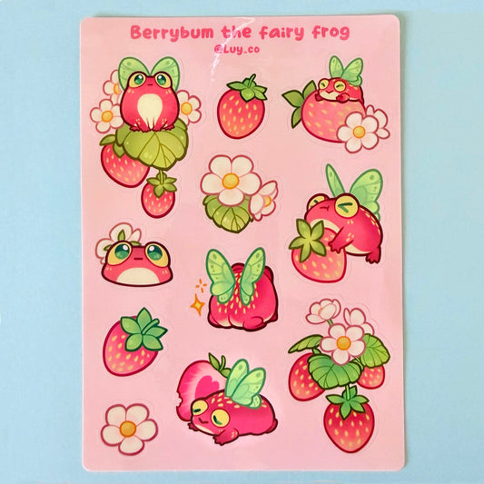 Berrybum the fairy frog sticker sheet