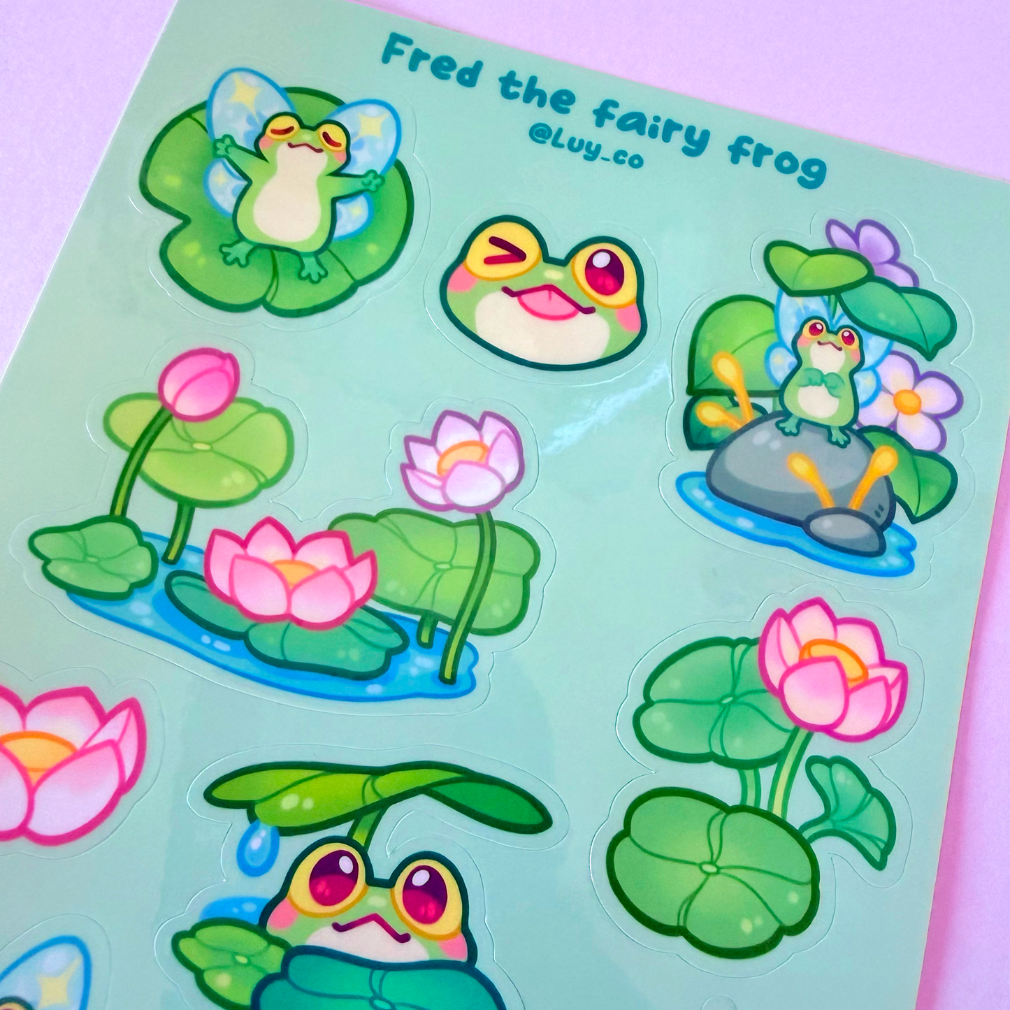 Fred the fairy frog sticker sheet