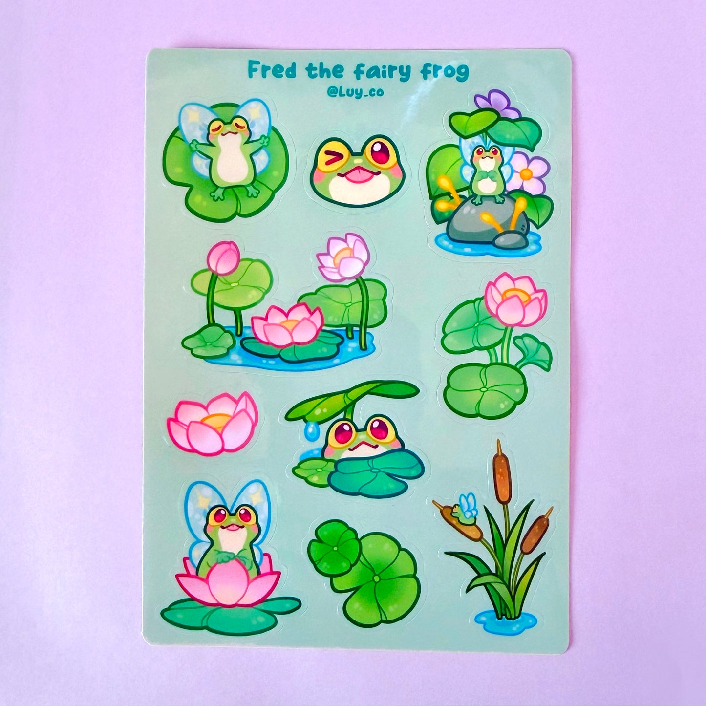 Fred the fairy frog sticker sheet