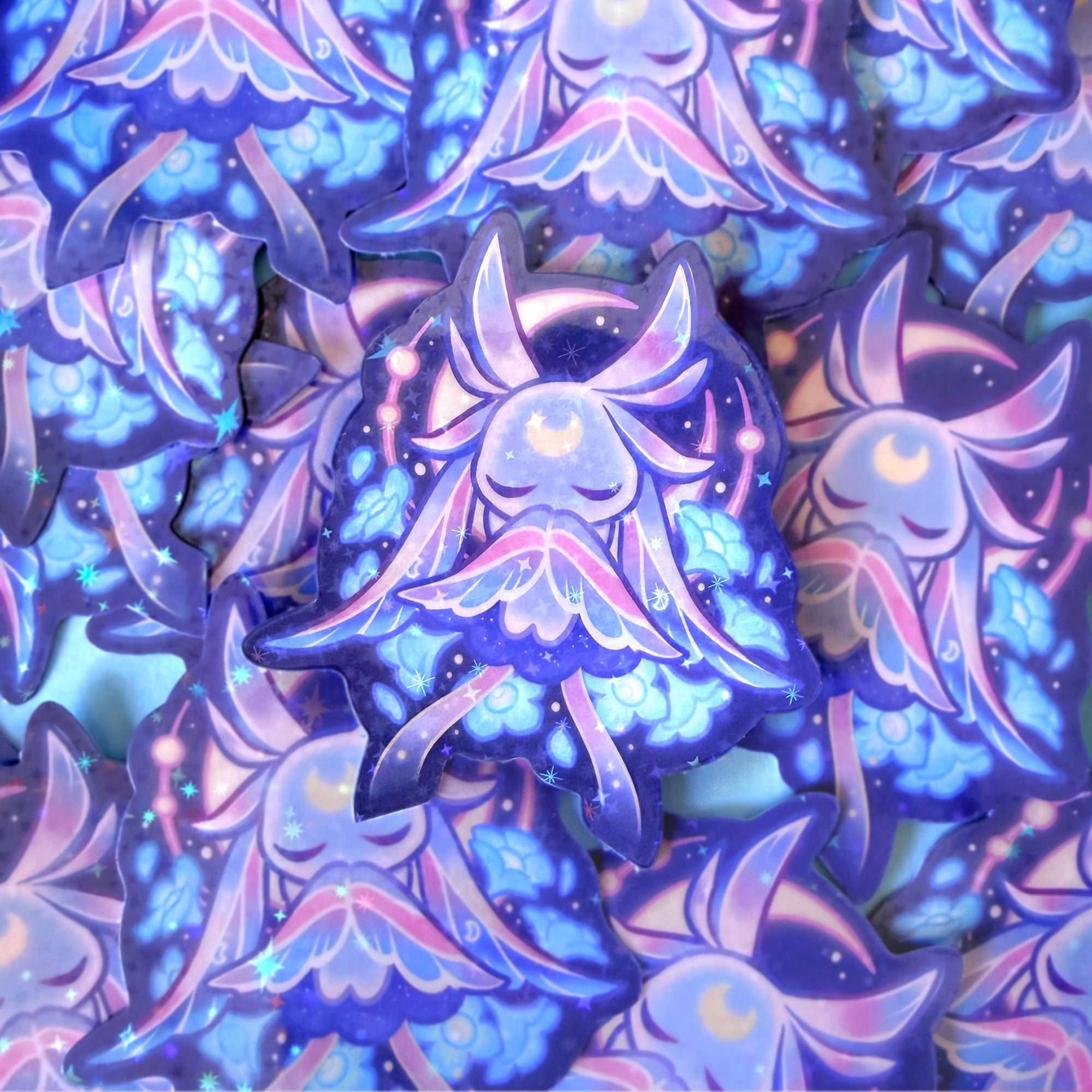 Moon sprite holographic sticker – Luyco