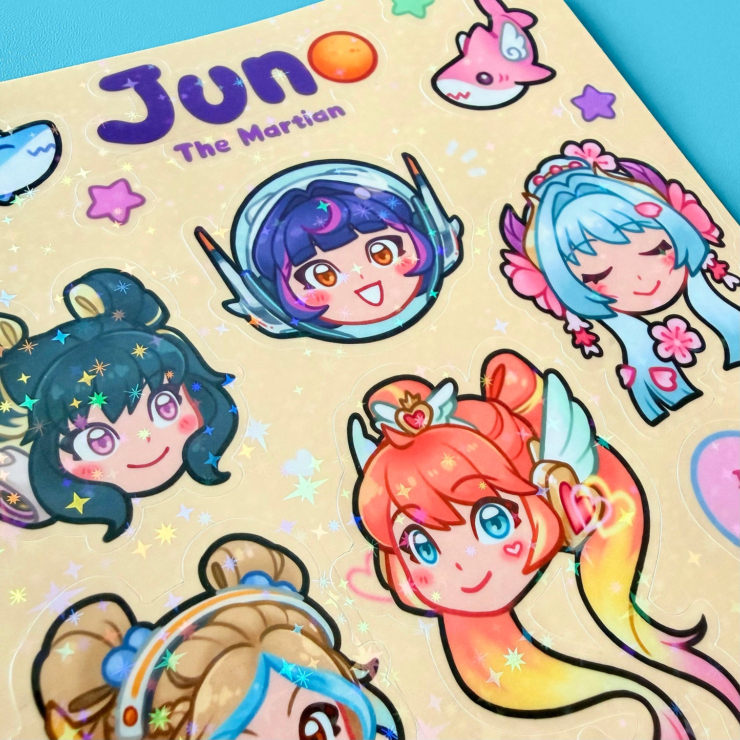 Juno holographic sticker sheet