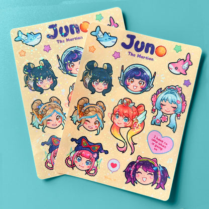 Juno holographic sticker sheet