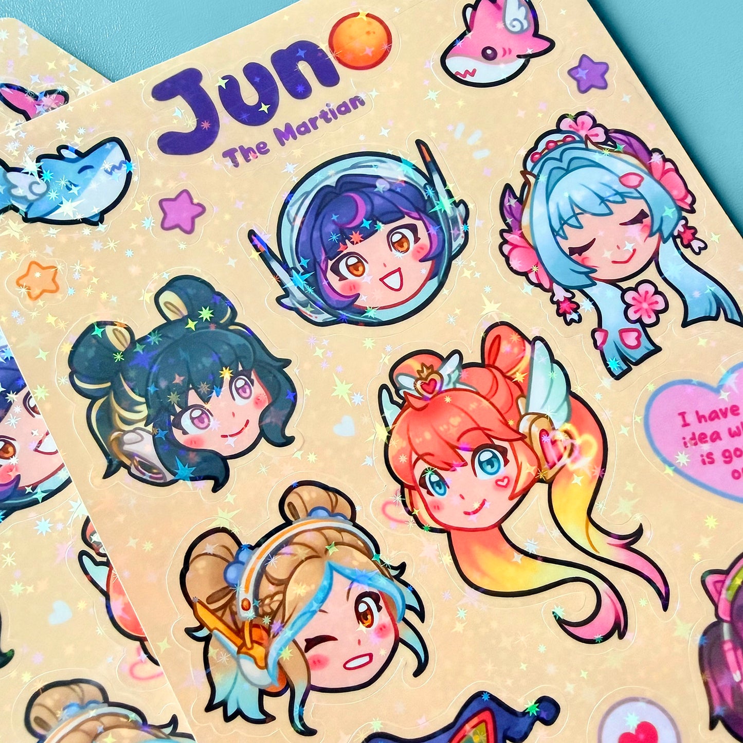 Juno holographic sticker sheet