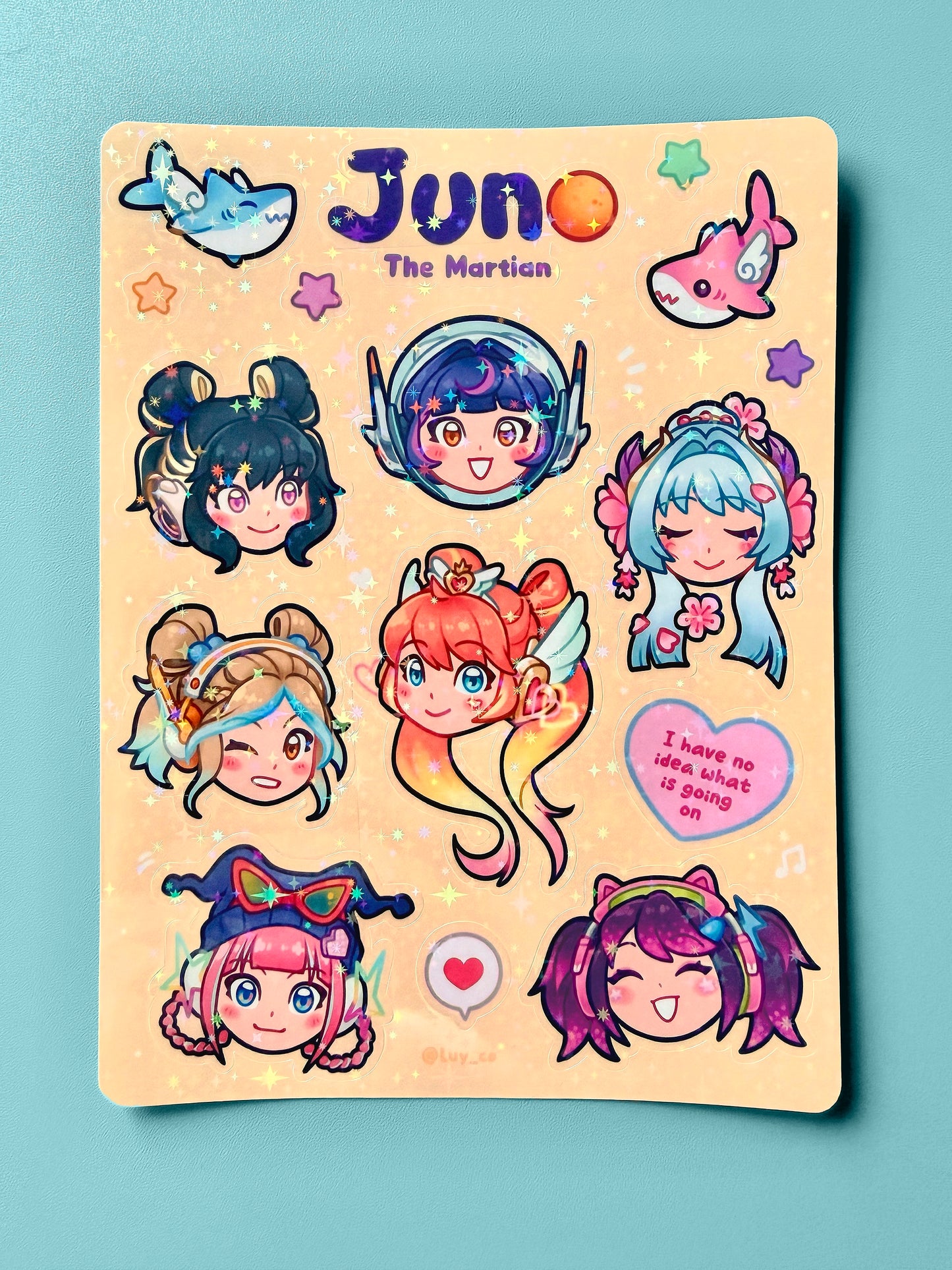 Juno holographic sticker sheet