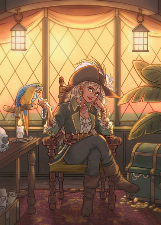 Pirate Princess postcard print
