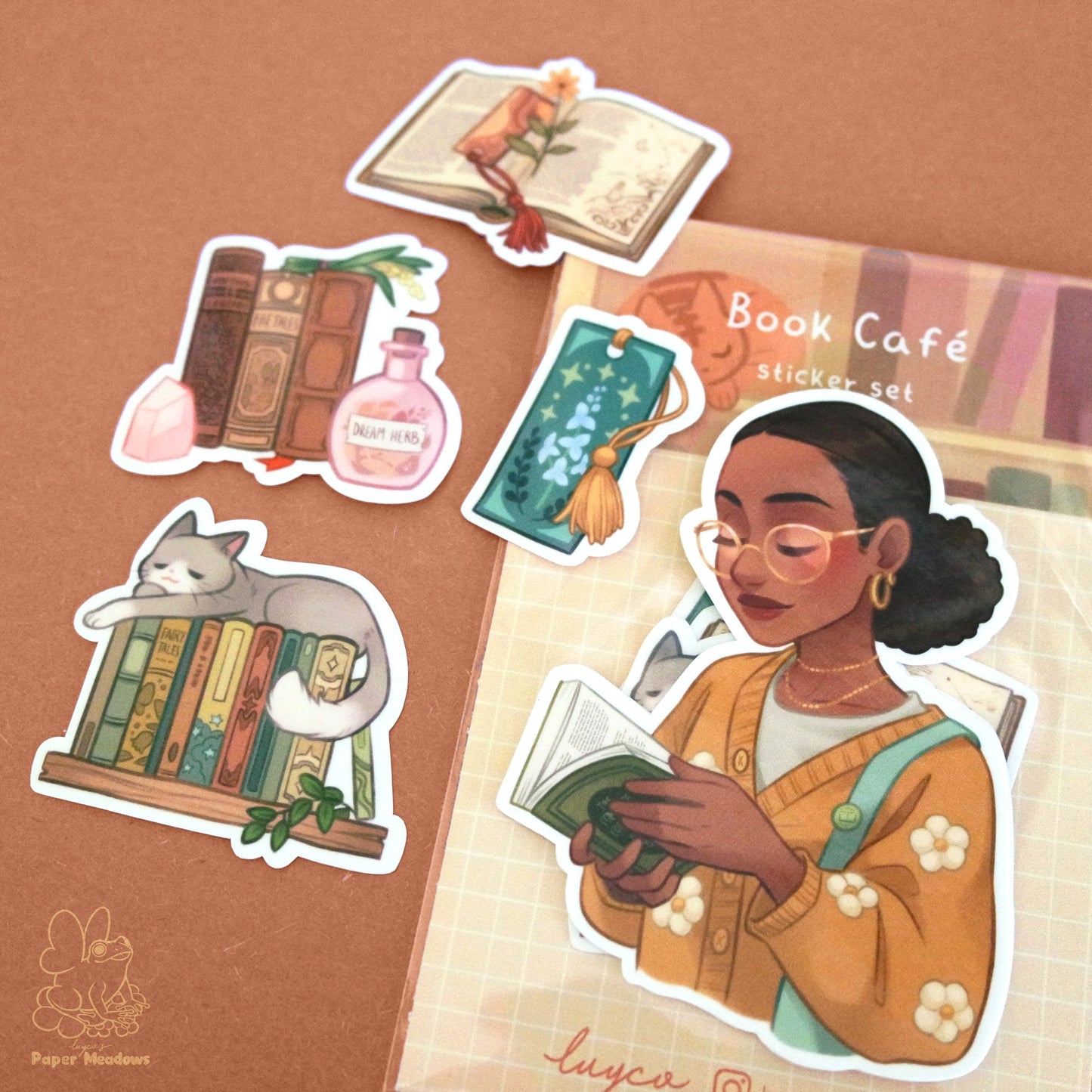Book Cafe sticker set